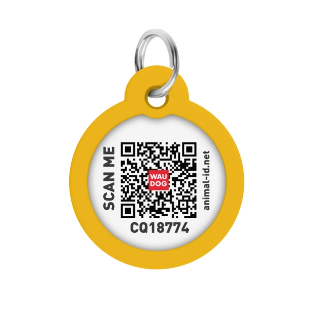 Адресник для животных WAUDOG Smart ID с QR паспортом "Градиент оранжевый", круг 25 мм (225-4035) - изображение 3