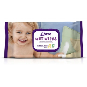 Дитячі вологі серветки Libero Wet Wipes 64 шт (7322540350470) зображення 1