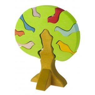 Конструктор Nic дерев'яні дерева з птахами світле (NIC523097) зображення 1