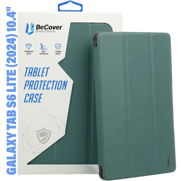 Чехол для планшета BeCover Smart Case Samsung Galaxy Tab S6 Lite (2024) 10.4" P620/P625/P627 Dark Green (710819) - изображение 1
