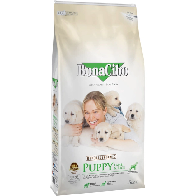 Сухий корм для собак BonaCibo Puppy Lamb&Rice 15 кг (8694686405727) - зображення 1