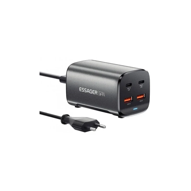Зарядное устройство Essager 2xUSB-C + 2xUSB 67W GaN (ECT2AC-JYB0G-Z) - изображение 1