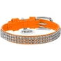 Нашийник для тварин WAUDOG Glamour з QR-паспортом "Стрази" XS Ш 12 мм помаранчевий (33084) - зменшене зображення 2