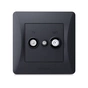 ТВ розетка Videx BINERA TV одинарна телевізійна чорні (VF-BNSK2TVSATE-BG) - зменшене зображення 2