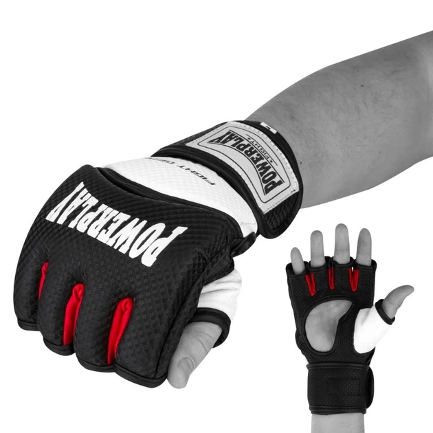 Рукавички для MMA PowerPlay 3075 XL Black/White (PP_3075_XL_Bl/White) - зображення 1