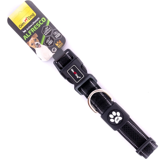 Нашийник для тварин GimDog Alfresco неопрен 35-51 см/25 мм чорний (8009632059464) - изображение 1