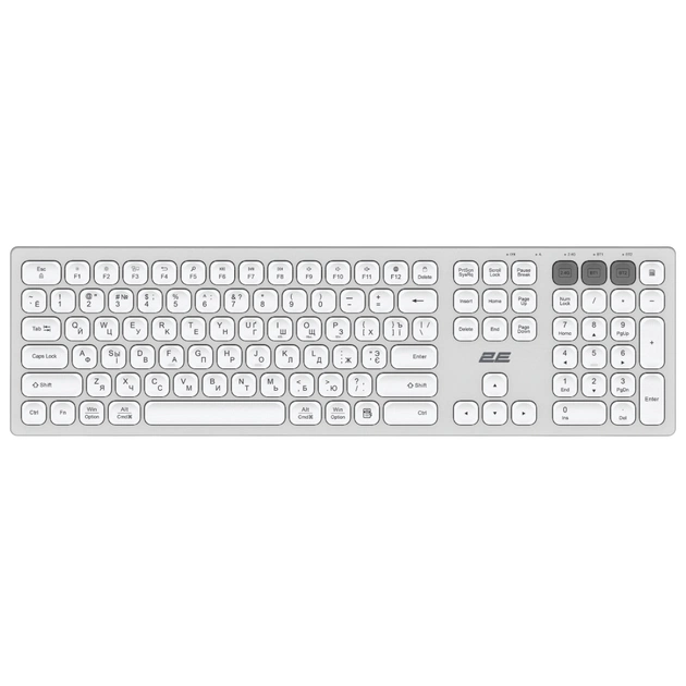 Клавіатура 2E KS270 Wireless Silver/White (2E-KS270WBWH) - зображення 1