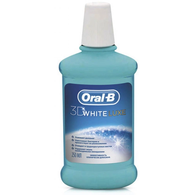 Ополіскувач для порожнини рота Oral-B Oral-B 3D White Luxe Кристальная свежесть 250 мл (8001090540508) - изображение 1