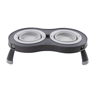 Посуд для собак Dexas Миска подвійна на складній підставці 240 мл світло-сіра (0084297309008) picture 1