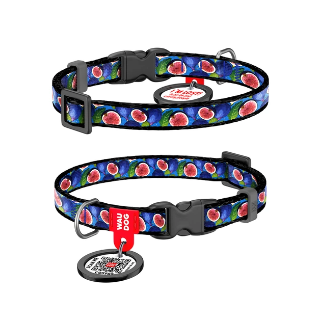 Ошейник для животных WAUDOG Nylon с QR паспортом "Инжир" для кошек и мелких пород собак, XS (278-4053) - изображение 1