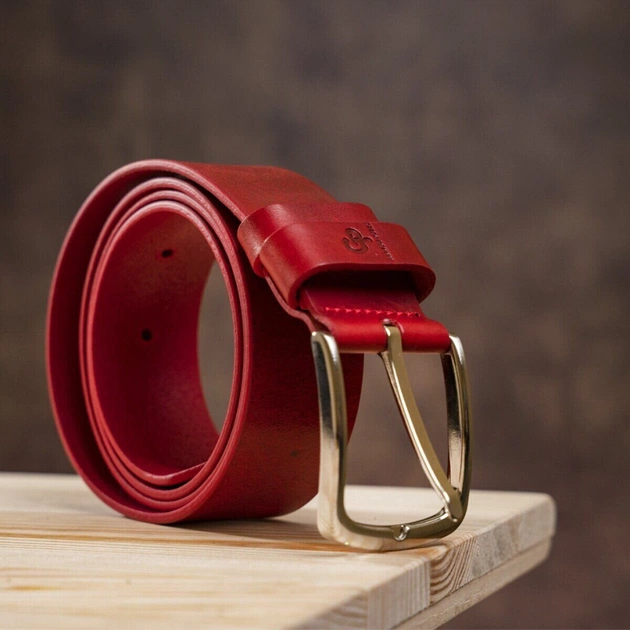 Ремінь Grande Pelle Жіночий шкіряний Червоний (11262) - зображення 5