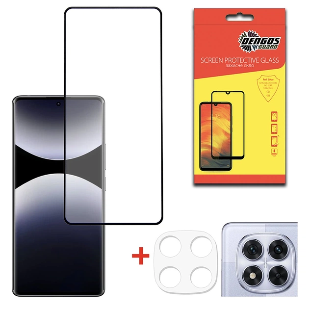 Захисне скло Dengos для Xiaomi Redmi Note 14 Pro 4G/5G Black Full Glue (DG-TGSCP-09) - зображення 1