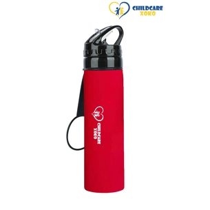 Пляшка для води XoKo ChildCare 100 Червона Складна Силіконова (XK-BOTL100-RD) зображення 1