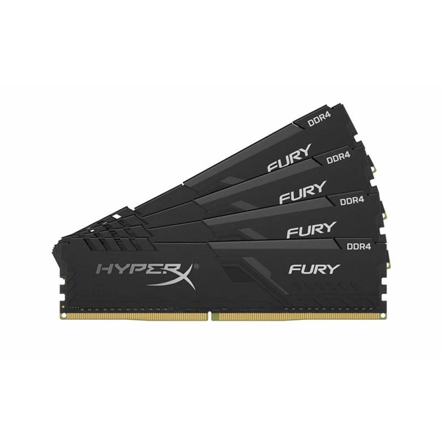 Модуль пам'яті для комп'ютера DDR4 64GB (4x16GB) 2666 MHz HyperX Fury Black Kingston Fury (ex.HyperX) (HX426C16FB3K4/64) - зображення 1