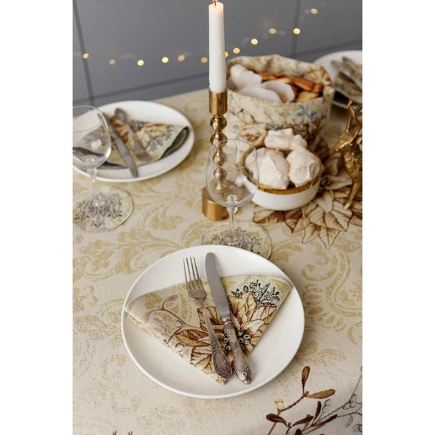 Скатертина Прованс гобеленова з велюром Золоте свято 135х350 см (036325) - picture 9