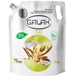Рідке мило Galax Олива та зволожуюче молочко дой-пак 1500 г (4260637721648) зображення 1
