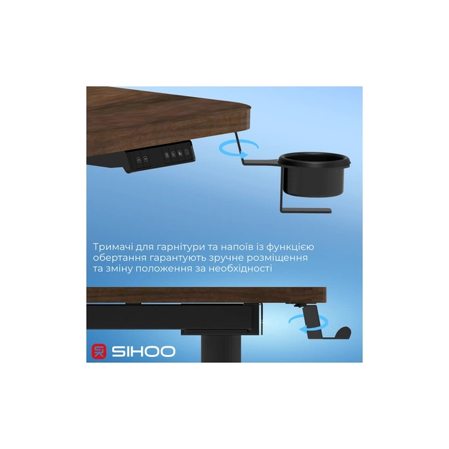 Комп'ютерний стіл Sihoo D05 Walnut/Black (D05-104/D05-107) - picture 10