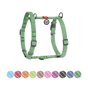 Шлея для собак WAUDOG Н-подібна Re-cotton з QR паспортом, світловідбивна M зелена (259218) зображення 1