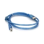 Кабель для принтера USB 2.0 AM/BM 1.5m 2x ferrite transparent Voltronic (YT-AM/BM-1.5T) - зменшене зображення 2