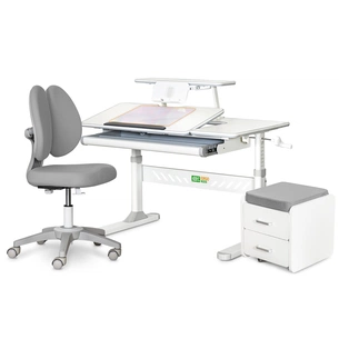 Парта з кріслом ErgoKids (L) Grey + тумба (TH-320 + Y-412 Lite + BD C3_GREY) зображення 1