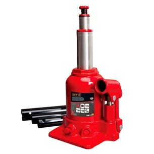 Домкрат GTM гідравлічний пляшковий 2т (150-370мм) двохштоковий (TF0202) зображення 1