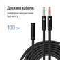 Адаптер ColorWay 3.5 мм - 2х3.5 мм (F/M), 1 м, Black (CW-AD-J2MJ) - зменшене зображення 4