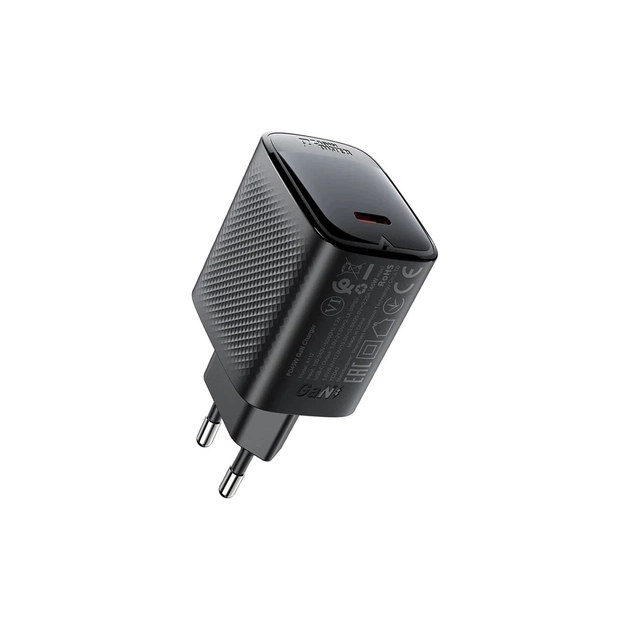 Зарядное устройство Acefast A112 USB-C PD45W GaN black (6974316284055) - изображение 1