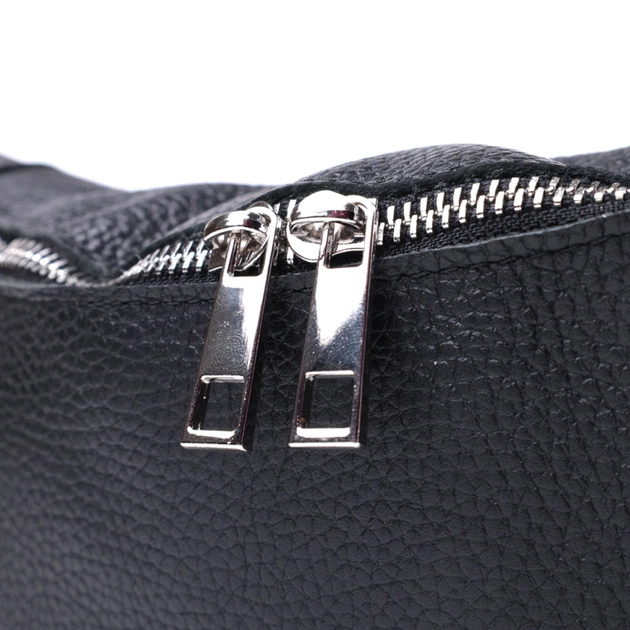 Сумка Shvigel Бананка унисекс из натуральной кожи Черная (22824) - изображение 6