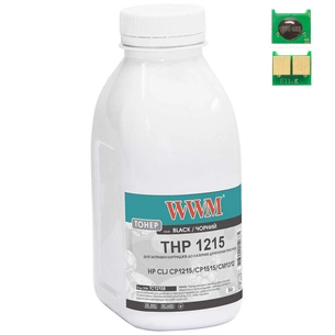 Тонер WWM HP CLJ CP1215/CP1515/CM1312 55г Black + chip (TC1215B) зображення 1