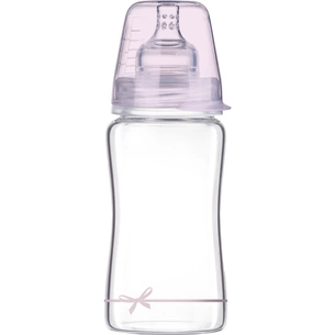 Пляшечка для годування Lovi Diamond Glass Baby Shower скляна 250 мл Рожева (74/204girl) зображення 1
