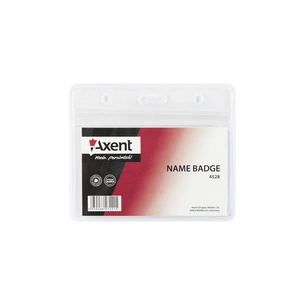 Бейдж Axent горизонтальний, замок zip lock, 100х82 мм, прозорий (4528-A) зображення 1