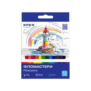 Фломастери Kite Classic 12 кольорів (K-447) зображення 1