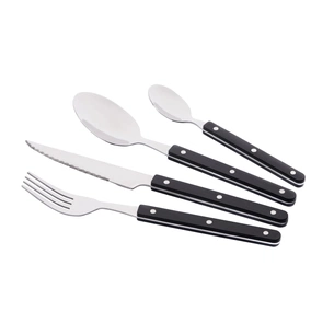 Набір столових приборів Ardesto Gemini Aosta, 16 приборів, нержавіюча сталь, пластик, чорний (AR1916AS) зображення 1