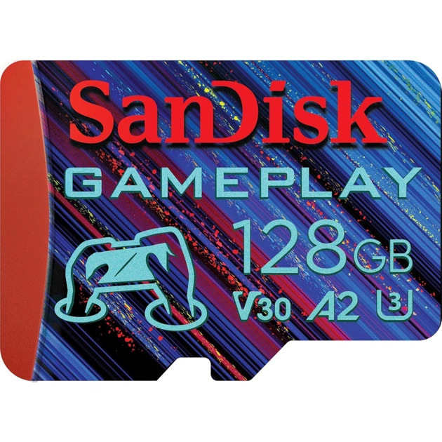 Карта пам'яті SanDisk 128GB microSD class 10 UHS-I U3 V30 A2 GamePlay (SDSQXAA-128G-GN6XN) - зображення 1