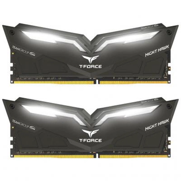Модуль пам'яті для комп'ютера DDR4 32GB (2x16GB) 3000 MHz T-Force Night Hawk Black LED/Whi Team (THWD432G3000HC16CDC01) - изображение 1