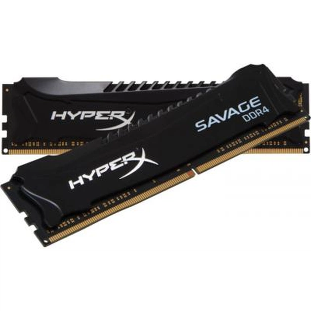 Модуль пам'яті для комп'ютера DDR4 16GB (2x8GB) 2400 MHz HyperX Savage Black Kingston Fury (ex.HyperX) (HX424C12SBK2/16) - зображення 1