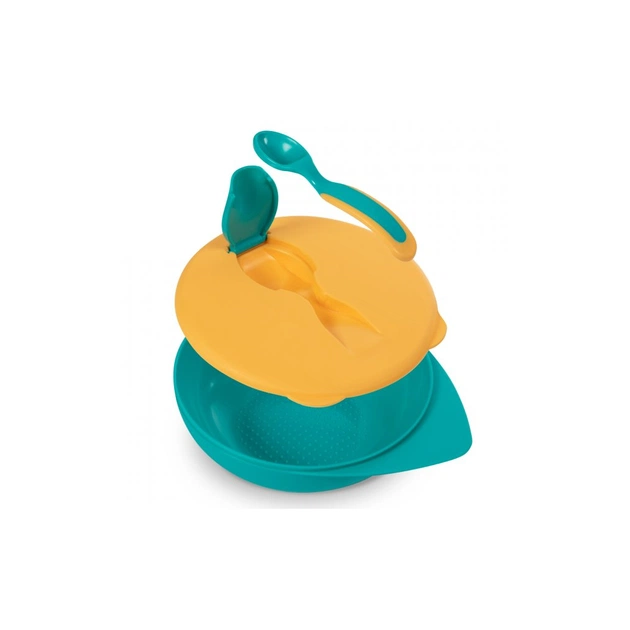 Набір дитячого посуду Baboo тарілочка глибока з кришкою та ложечкою помаранчева (90593) - picture 2