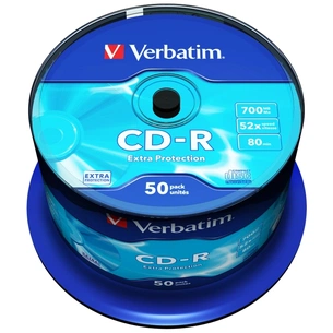 Диск CD Verbatim CD-R 700Mb 52x Cake box 50 Extra (43351) изображение 1