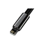 Дата кабель USB 2.0 AM to Lightning 1.0m 2.4A black Baseus (CALWJ-01) - зменшене зображення 2