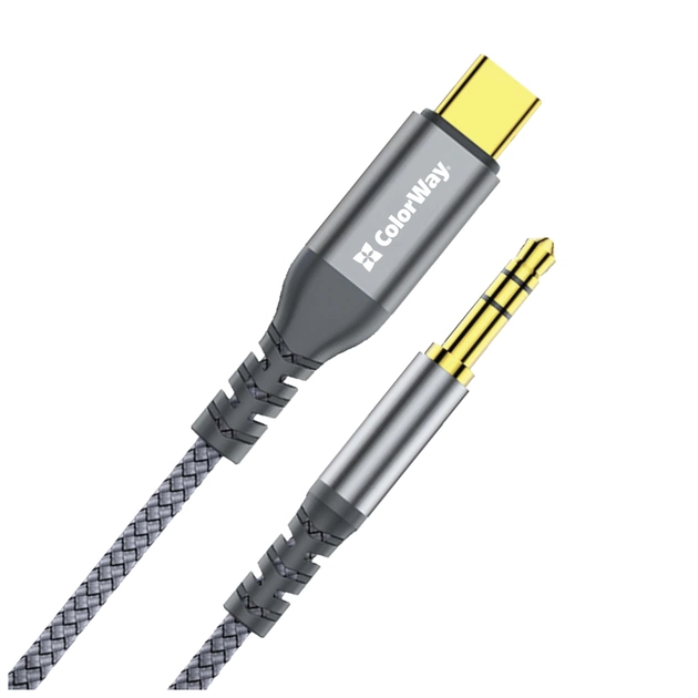 Кабель мультимедійний USB-C to 3.5mm M 1.2m gray ColorWay (CW-CBPDJ071-G) - picture 4