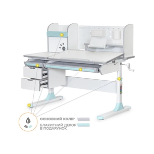 Парта Mealux Hamilton Multicolor Blue (BD-680 W/G MC+BL з полицею) изображение 1