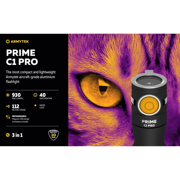 Ліхтар Armytek Prime C1 Pro Marnet USB Warm (F07901W) - зображення 4