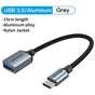 Перехідник USB 3.0 Type-C to USB AF (OTG) 0.15m Aluminum Alloy Vention (CCXHB) - зменшене зображення 2