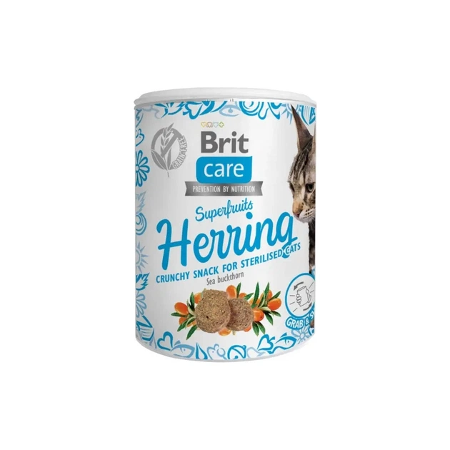 Ласощі для котів Brit Care Superfruits Herring 100 г - оселедець (8595602555710) - зображення 1