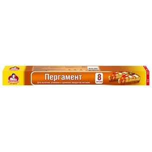 Папір для випічки пергаментний Помічниця Силіконізований 38 см х 8 м (4820012340491) зображення 1