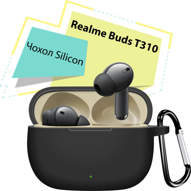 Чохол для навушників BeCover Silicon для Realme Buds T310 Black (713219) - изображение 1