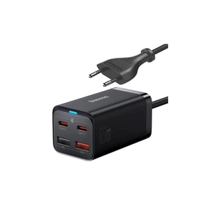 Зарядний пристрій Baseus 2xUSB-C 65W + 2xUSB GaN + cable USB-C to USB-C 100W 1.0m black (CCGP040101) зображення 1