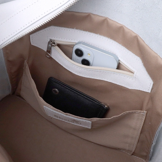 Сумка Shvigel Шоппер з натуральної шкіри Біла (22844) - зображення 7