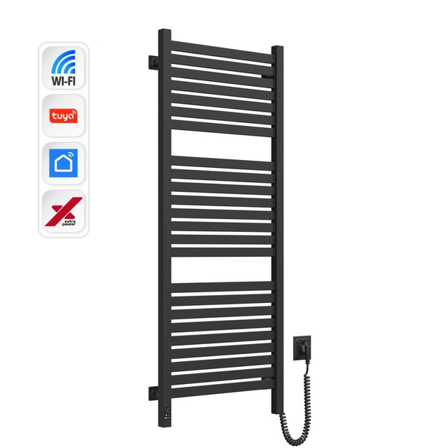 Сушарка для рушників Navin Авангард Х, 1200х480х71мм, Wi-Fi, сталь, чорний муар, праве підключення (12-272055-4812) - изображение 3