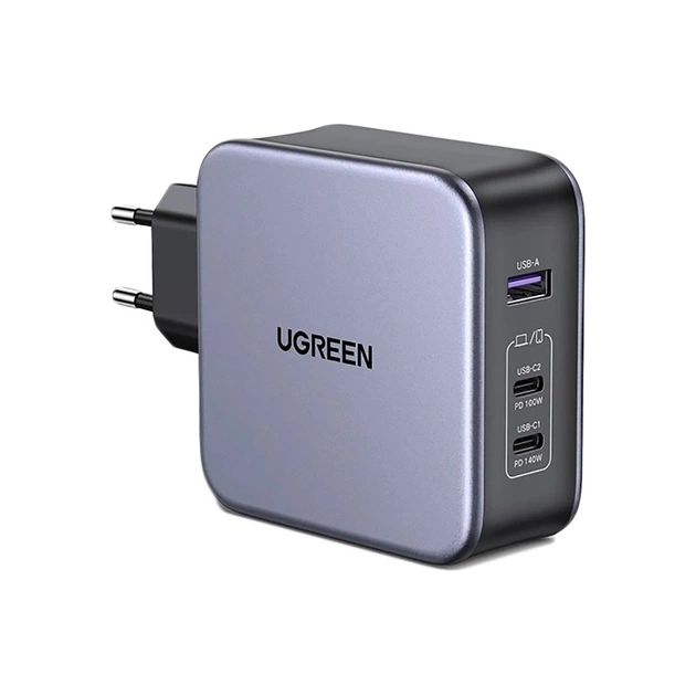 Зарядное устройство Ugreen 3xUSB 140W (2хUSB-C+USB-A) Gan CD289 with C to C Cable 1.5m (90549) - изображение 1
